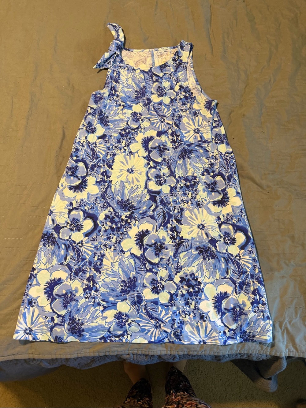 Lilly Pulitzer Blue and White Floral Dress